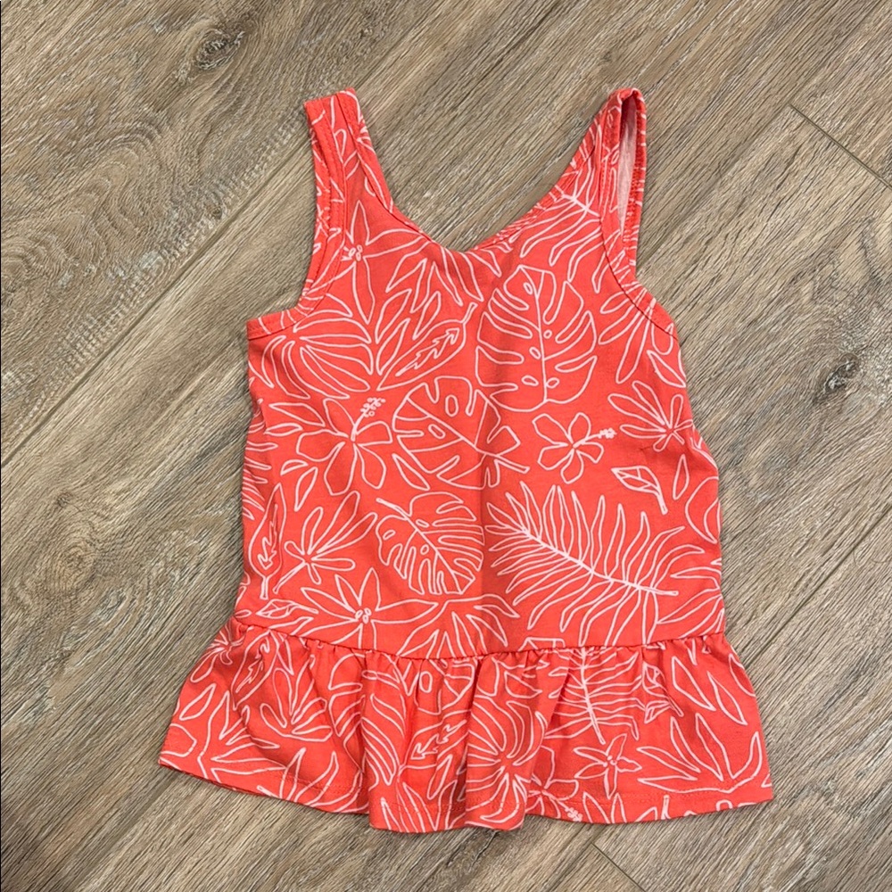 Coral Leaf Print kids Top